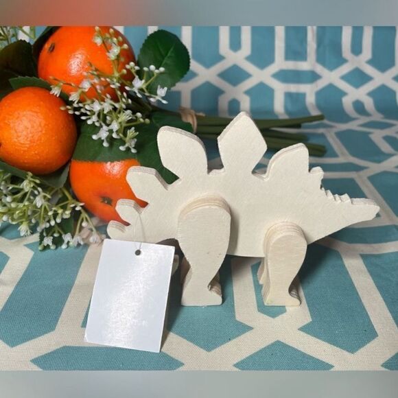 NEW Stegosaurus Dinosaur Wooden Natural Unfinished Animals Do It Yourself - Picture 2 of 6